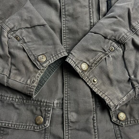 Columbia men's size large gray blanket lined Chore coat jacket Distressed - Picture 7 of 10